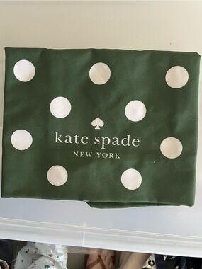 Kate Spade Dark Green and White Polka Dot Tote